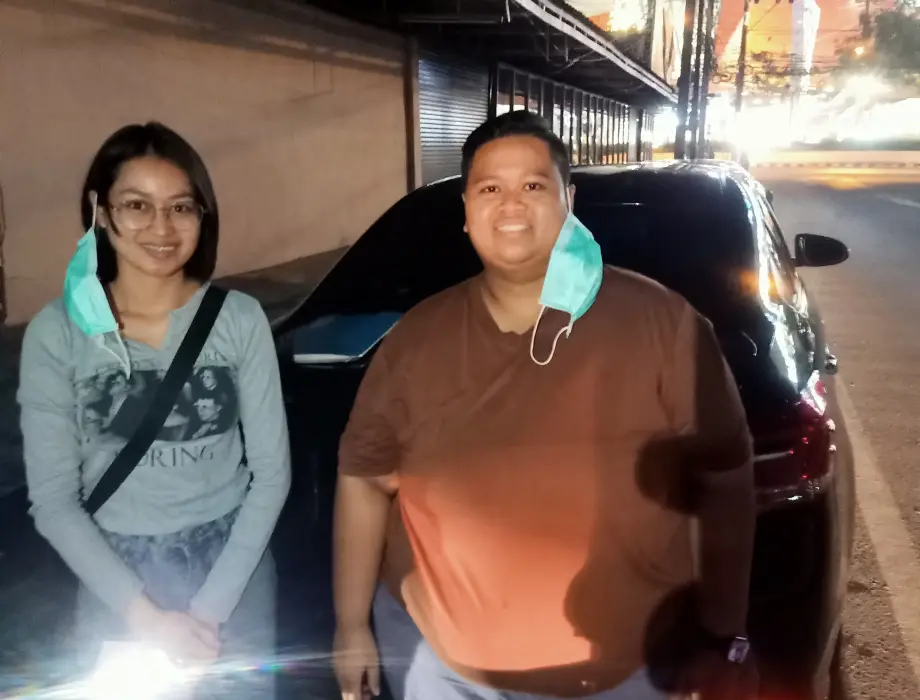 A customer collecting their rental car from Tawan Car Rent Hat Yai